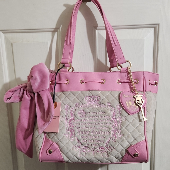 Juicy Couture Handbags - Juicy Couture Juicy Tale Tote Daydreamer Sandstone And Pink NWT